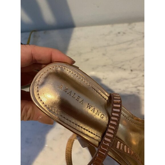 Azalea Wang Catriona Platform Heels Womens Size 11 Rose Gold Strappy Blo Sandals - Picture 4 of 7